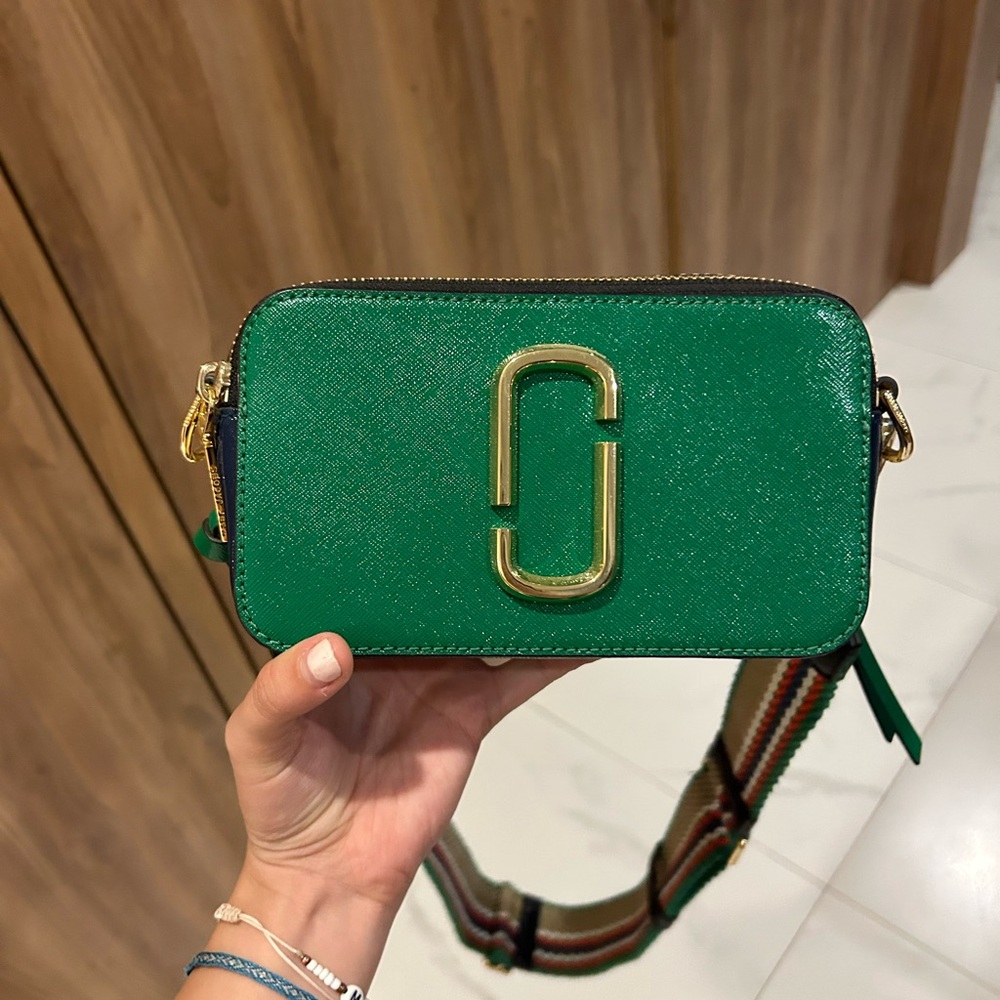 Marc Jacobs Green Crossbody Bag with Gold Accent